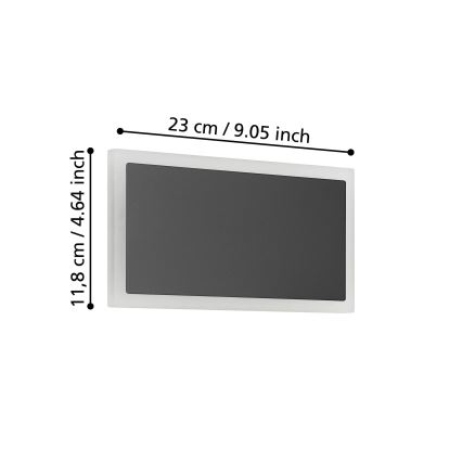 Eglo - LED Kinkiet LED/12W/230V 3000K 12x23 cm czarne