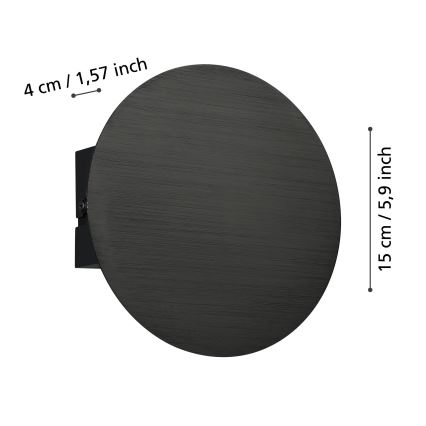 Eglo - LED Kinkiet LED/4W/230V 3000K czarne