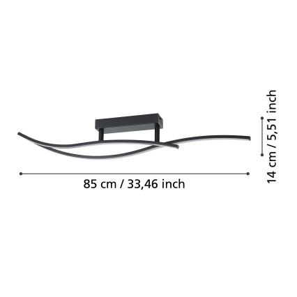 Eglo - LED Plafon LED/12W/230V 4000K czarne