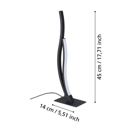 Eglo - LED Lampa stołowa LED/12W/230V 4000K czarne
