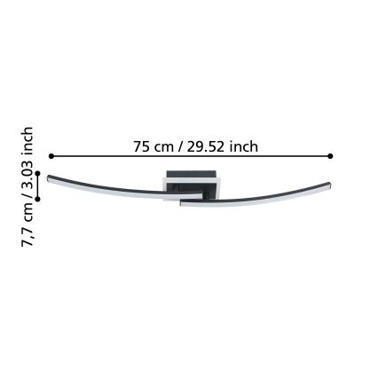 Eglo - LED Plafon LED/12W/230V 4000K czarne