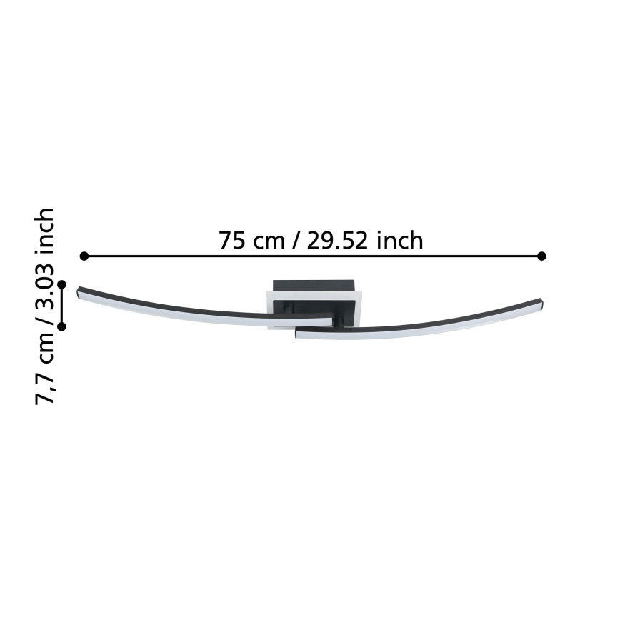 Eglo - LED Plafon LED/12W/230V 4000K czarne
