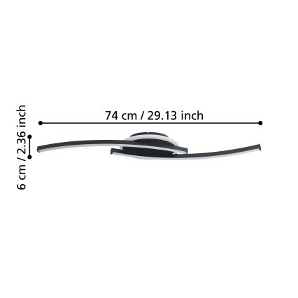 Eglo - LED Plafon LED/12W/230V 4000K czarne