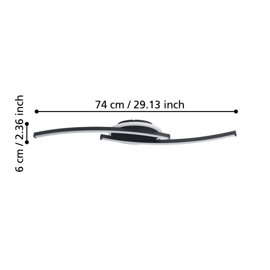 Eglo - LED Plafon LED/12W/230V 4000K czarne