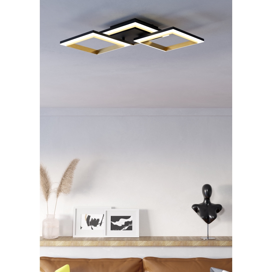 Eglo - LED Plafon ściemnialny LED/20W/230V 4000K czarny/złoty