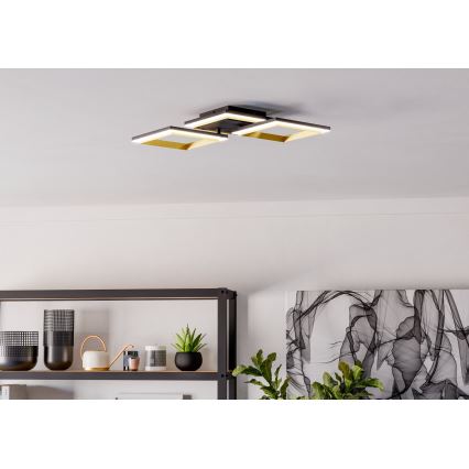 Eglo - LED Plafon ściemnialny LED/20W/230V 4000K czarny/złoty