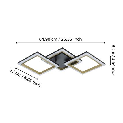 Eglo - LED Plafon ściemnialny LED/20W/230V 4000K czarny/złoty