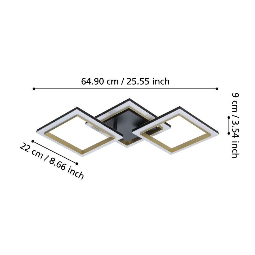Eglo - LED Plafon ściemnialny LED/20W/230V 4000K czarny/złoty