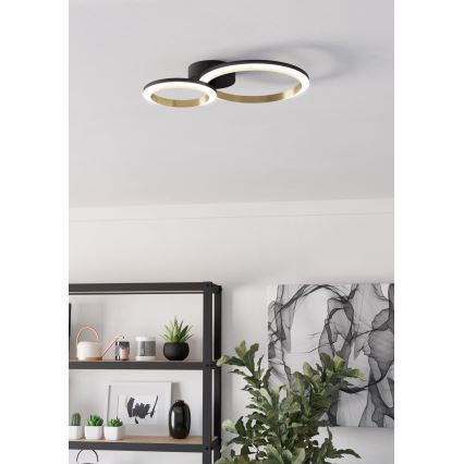 Eglo - LED Plafon ściemnialny LED/12W/230V 4000K czarny/złoty