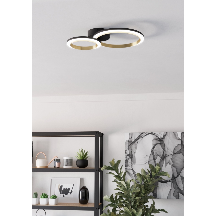 Eglo - LED Plafon ściemnialny LED/12W/230V 4000K czarny/złoty