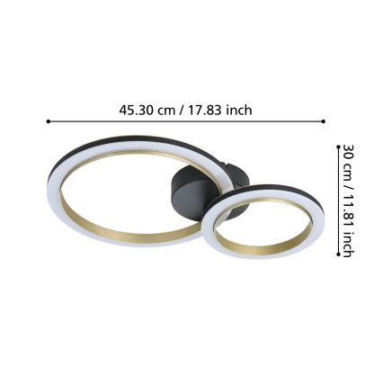 Eglo - LED Plafon ściemnialny LED/12W/230V 4000K czarny/złoty