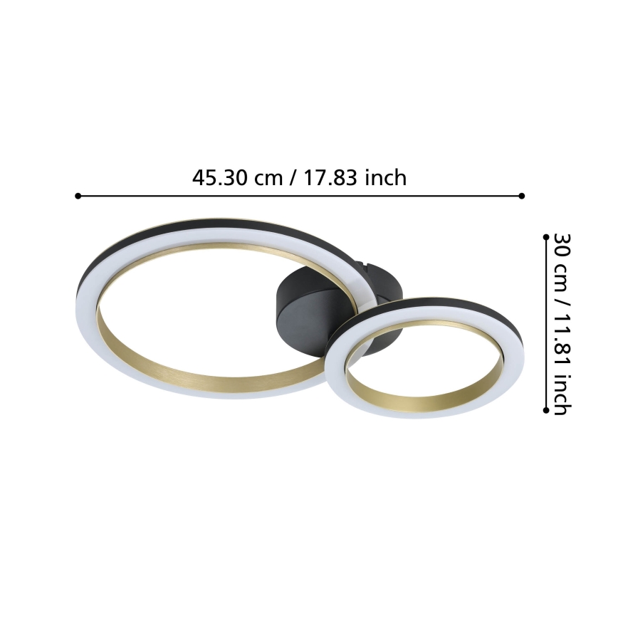 Eglo - LED Plafon ściemnialny LED/12W/230V 4000K czarny/złoty