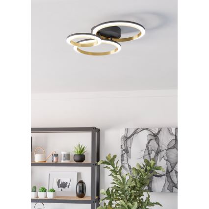 Eglo - LED Plafon ściemnialny LED/20W/230V 4000K czarny/złoty