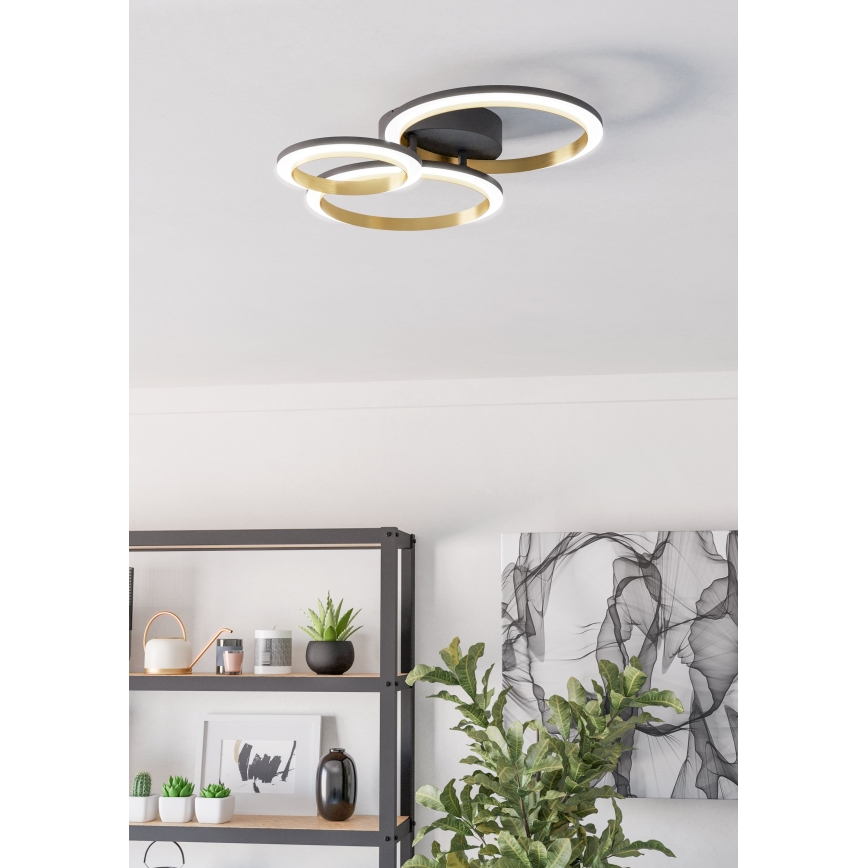 Eglo - LED Plafon ściemnialny LED/20W/230V 4000K czarny/złoty