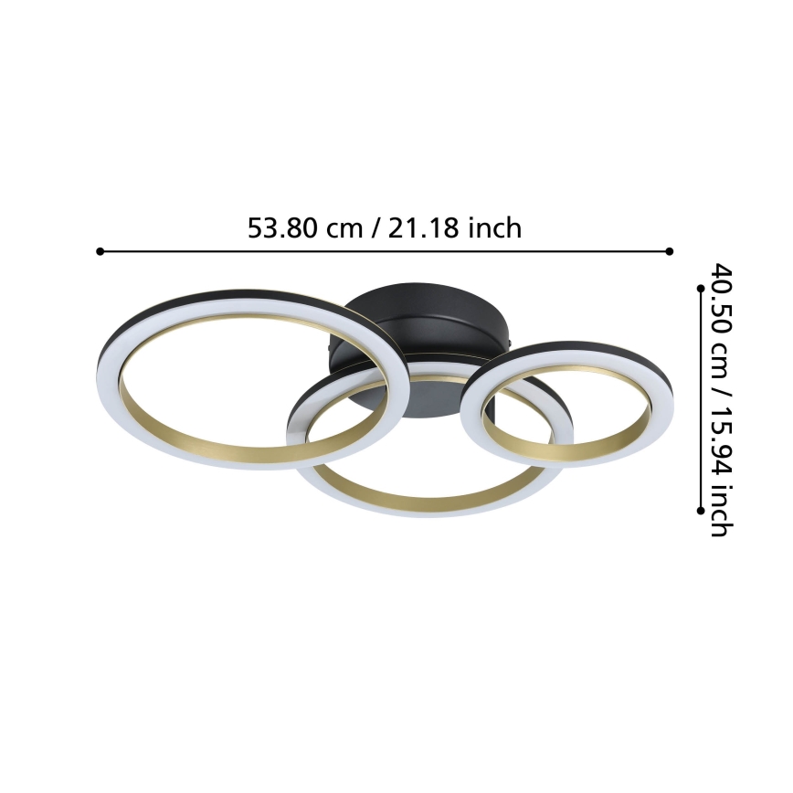 Eglo - LED Plafon ściemnialny LED/20W/230V 4000K czarny/złoty