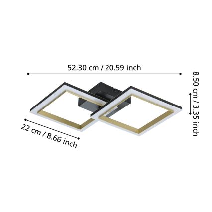Eglo - LED Plafon ściemnialny LED/18,4W/230V 4000K czarny/złoty