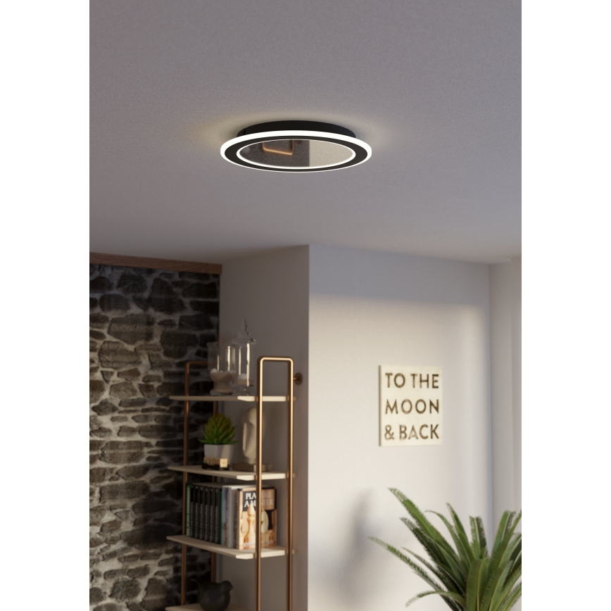 Eglo - LED Plafon ściemnialny LED/20W/230V 2700-6500K czarny + pilot zdalnego sterowania