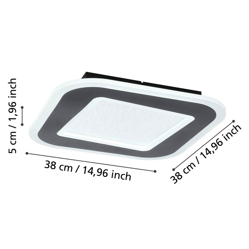 Eglo - LED Plafon ściemnialny LED/20W/230V 2700-6500K czarny + pilot zdalnego sterowania