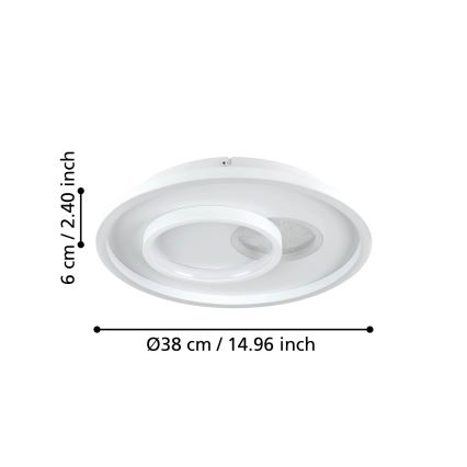 Eglo - Plafon LED/14W/230V + LED/8,5W Ø 38 cm biały