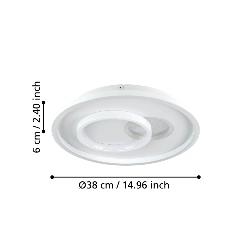 Eglo - Plafon LED/14W/230V + LED/8,5W Ø 38 cm biały