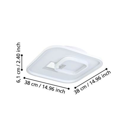 Eglo - LED Plafon 1xLED/16,2W/230V + 1xLED/9,2W 38x38 cm biały