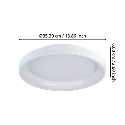 Eglo - LED Plafon ściemnialny LED/12W/230V 2700-6500K biały + pilot zdalnego sterowania