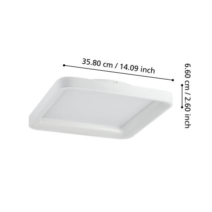 Eglo - LED Plafon ściemnialny LORETELLO LED/12W/230V biały + pilot zdalnego sterowania