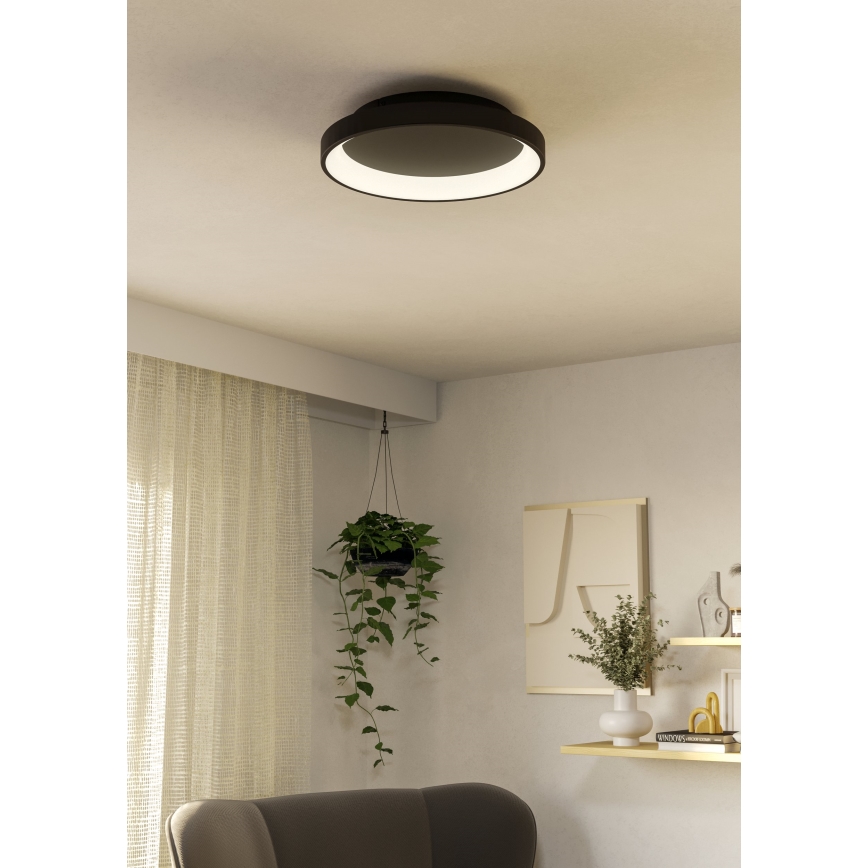 Eglo - LED Plafon ściemnialny LED/12W/230V 2700-6500K czarny + pilot zdalnego sterowania