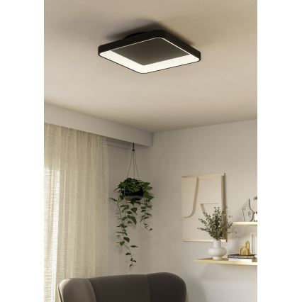 Eglo - LED Plafon ściemnialny LED/12W/230V 2700-6500K czarny + pilot zdalnego sterowania