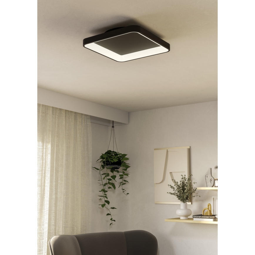 Eglo - LED Plafon ściemnialny LED/12W/230V 2700-6500K czarny + pilot zdalnego sterowania