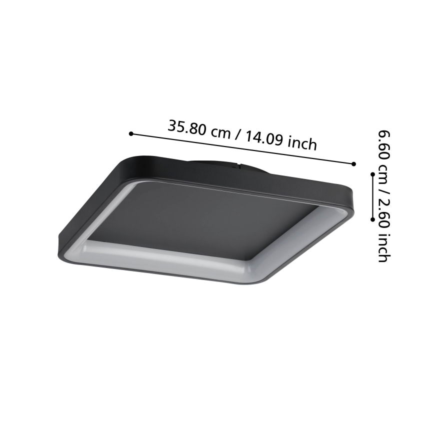 Eglo - LED Plafon ściemnialny LED/12W/230V 2700-6500K czarny + pilot zdalnego sterowania