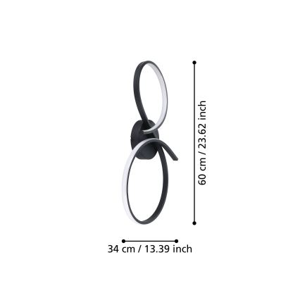 Eglo - LED Plafon LED/21W/230V 3000K czarny