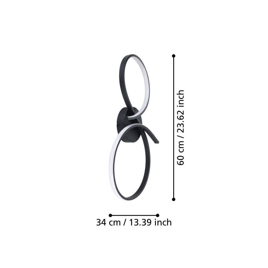 Eglo - LED Plafon LED/21W/230V 3000K czarny