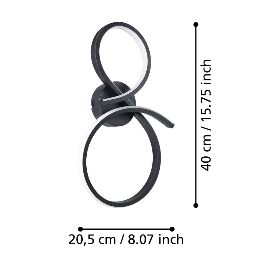 Eglo - LED Kinkiet LED/11,4W/230V 3000K czarny