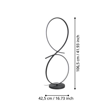 Eglo - LED Lampa podłogowa LED/20W/230V 3000K czarna