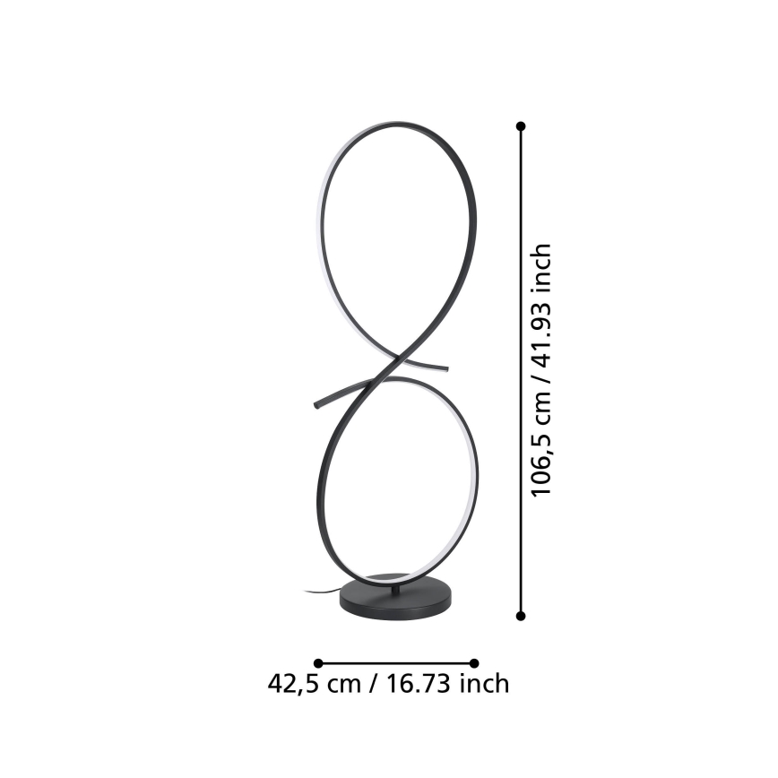 Eglo - LED Lampa podłogowa LED/20W/230V 3000K czarna