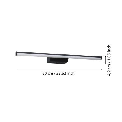 Eglo - LED RGBW Ściemnialne łazienkowe oświetlenie lustra LED/12W/230V 2700-6500K IP44 czarne