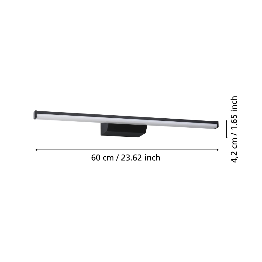 Eglo - LED RGBW Ściemnialne łazienkowe oświetlenie lustra LED/12W/230V 2700-6500K IP44 czarne