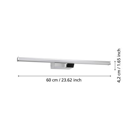 Eglo - LED RGBW ściemnialny łazienkowy oświetlenie lustra LED/12W/230V 2700-6500K IP44 matowy chrom