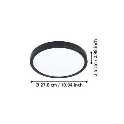 Eglo - Lampa sufitowa LED/14,2W/230V 2700/4000/6500K śr. 27,8 cm czarna