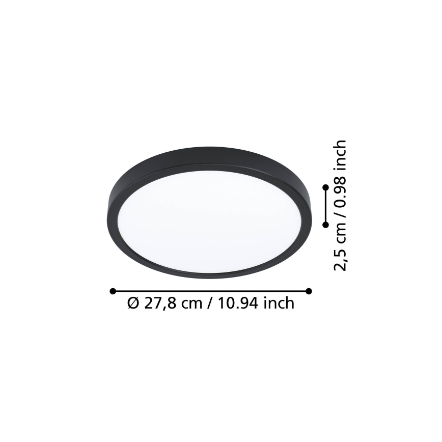 Eglo - Lampa sufitowa LED/14,2W/230V 2700/4000/6500K śr. 27,8 cm czarna