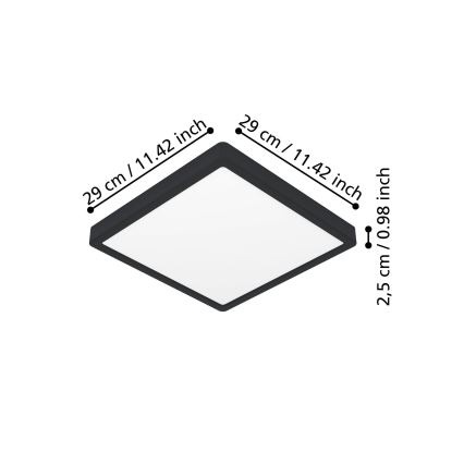 Eglo - Lampa sufitowa LED/13W/230V 2700/4000/6500K 29x29cm czarna