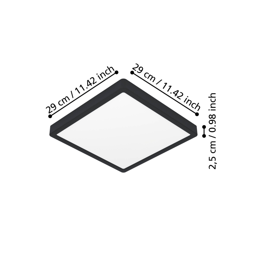 Eglo - Lampa sufitowa LED/13W/230V 2700/4000/6500K 29x29cm czarna