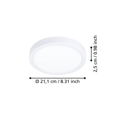 Eglo - Lampa sufitowa LED/11,5W/230V 2700/4000/6500K śr. 21,1 cm biała