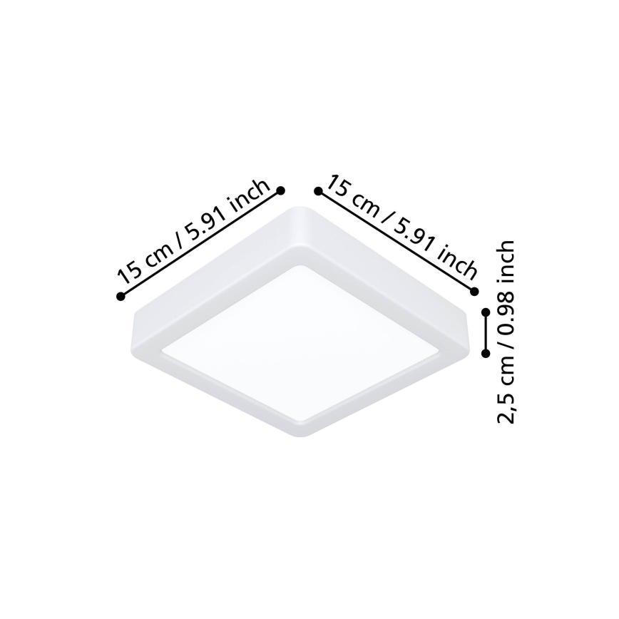 Eglo - LED lampa sufitowa LED/7W/230V 2700/4000/6500K 15x15 cm biała