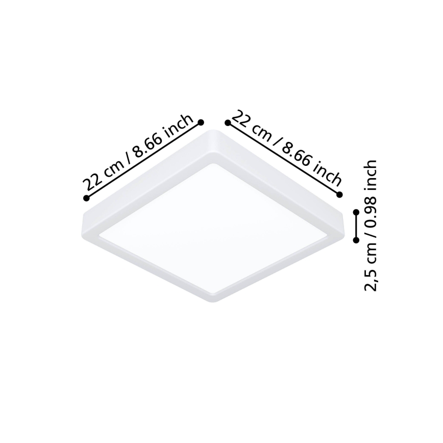 Eglo - Lampa sufitowa LED/10,5W/230V 2700/4000/6500K 22x22 cm biała