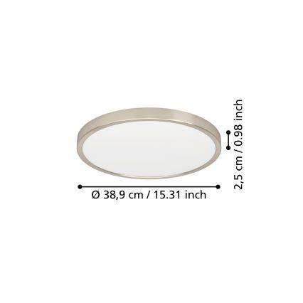 Eglo - Oprawa sufitowa LED/17W/230V 2700/4000/6500K śr. 38,9 cm matowy chrom