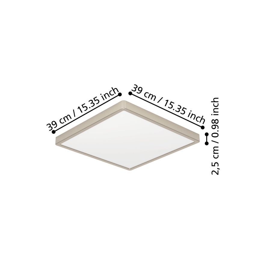 Eglo - Oprawa sufitowa LED/17,5W/230V 2700/4000/6500K 39x39 cm matowy chrom