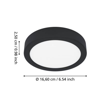 Eglo - Plafon łazienkowy LED/7,5W/230V śr. 16,6 cm IP44 czarny