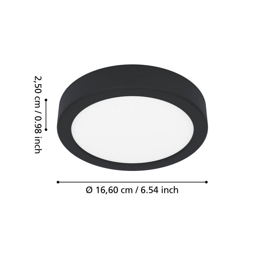 Eglo - Plafon łazienkowy LED/7,5W/230V śr. 16,6 cm IP44 czarny
